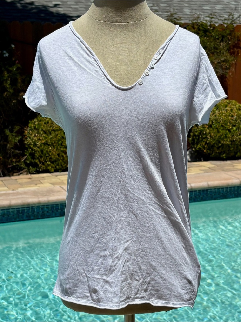 Zadig & Voltaire Tunisien distressed white strass crystal embellished logo shirt - Picture 2 of 7